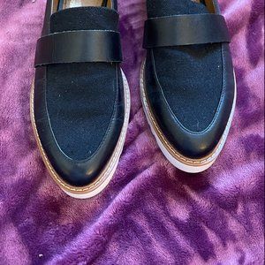 Black Leather Loafers Shoes